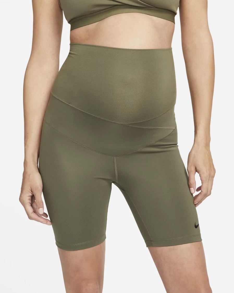 Nike Women's Medium Olive/Black 7" Maternity Biker Shorts - One (M)