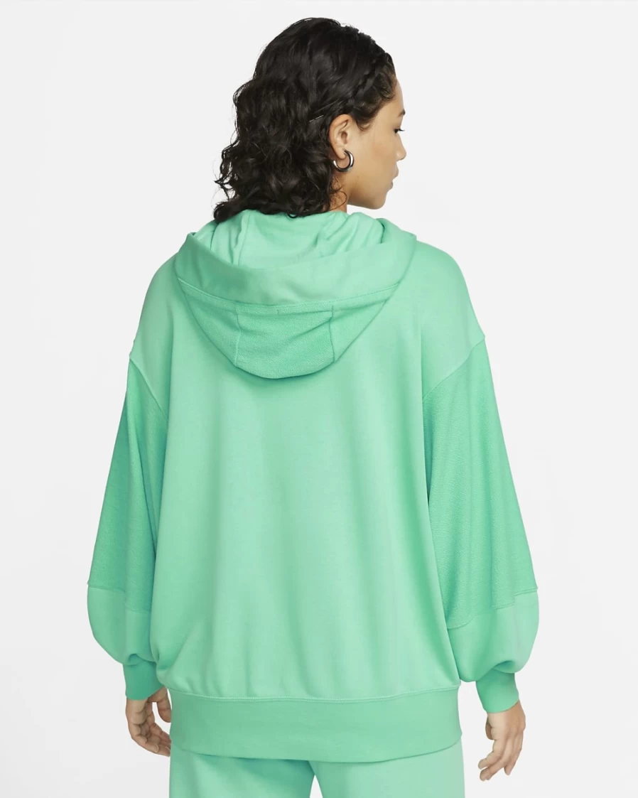 Nike Women's Light Menta/Sequoia Fleece Hoodie - Sportswear Everyday Modern Pullover