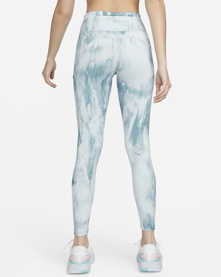 Nike Epic Luxe Women's Mid-Rise 7/8 Running Leggings - Boarder Blue/Ashen Slate - Athletic Pocket Tights for Training & Workouts