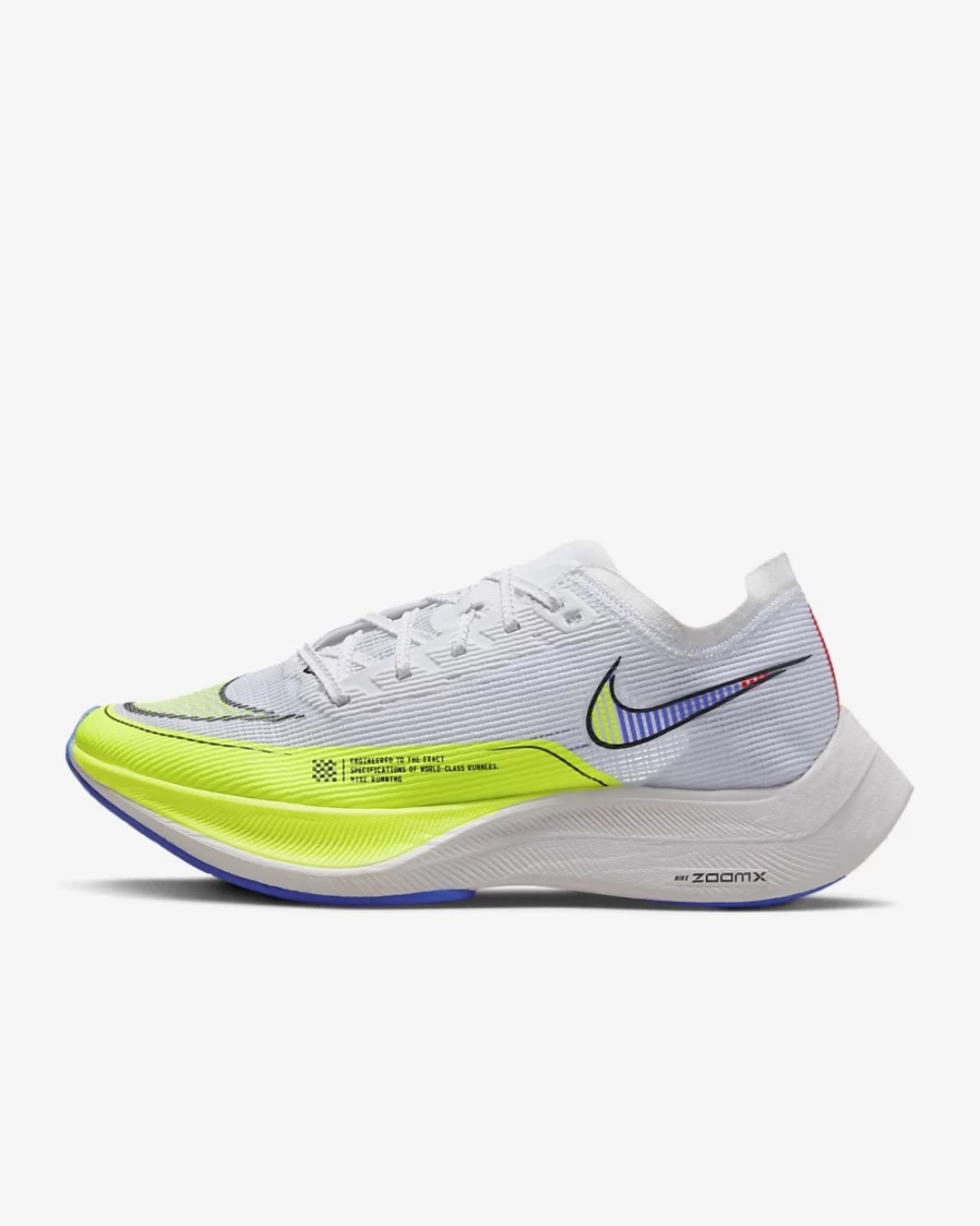 Nike Vaporfly 2 Women's Road Racing Shoes - White/Volt/Racer Blue/Black - Lightweight Running Shoes for Women