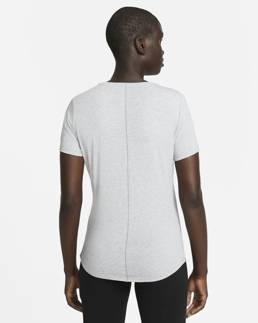 Nike Dri-FIT UV One Luxe Women's Short-Sleeve Top - Particle Grey/Heather, Moisture-Wicking, UPF Protection