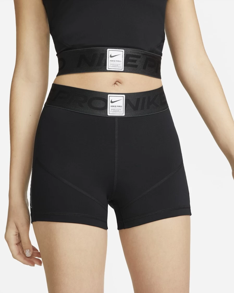 Nike Pro Women's Mid-Rise 3" Graphic Shorts - Black, Dark Smoke Grey, White Training Shorts for Women