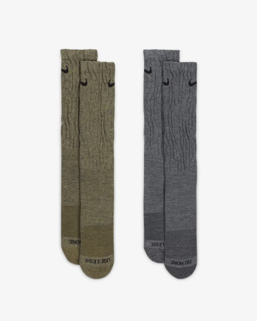 Nike Everyday Plus Cushioned Crew Socks for Men & Women - Multi-Color (2-Pair Pack)