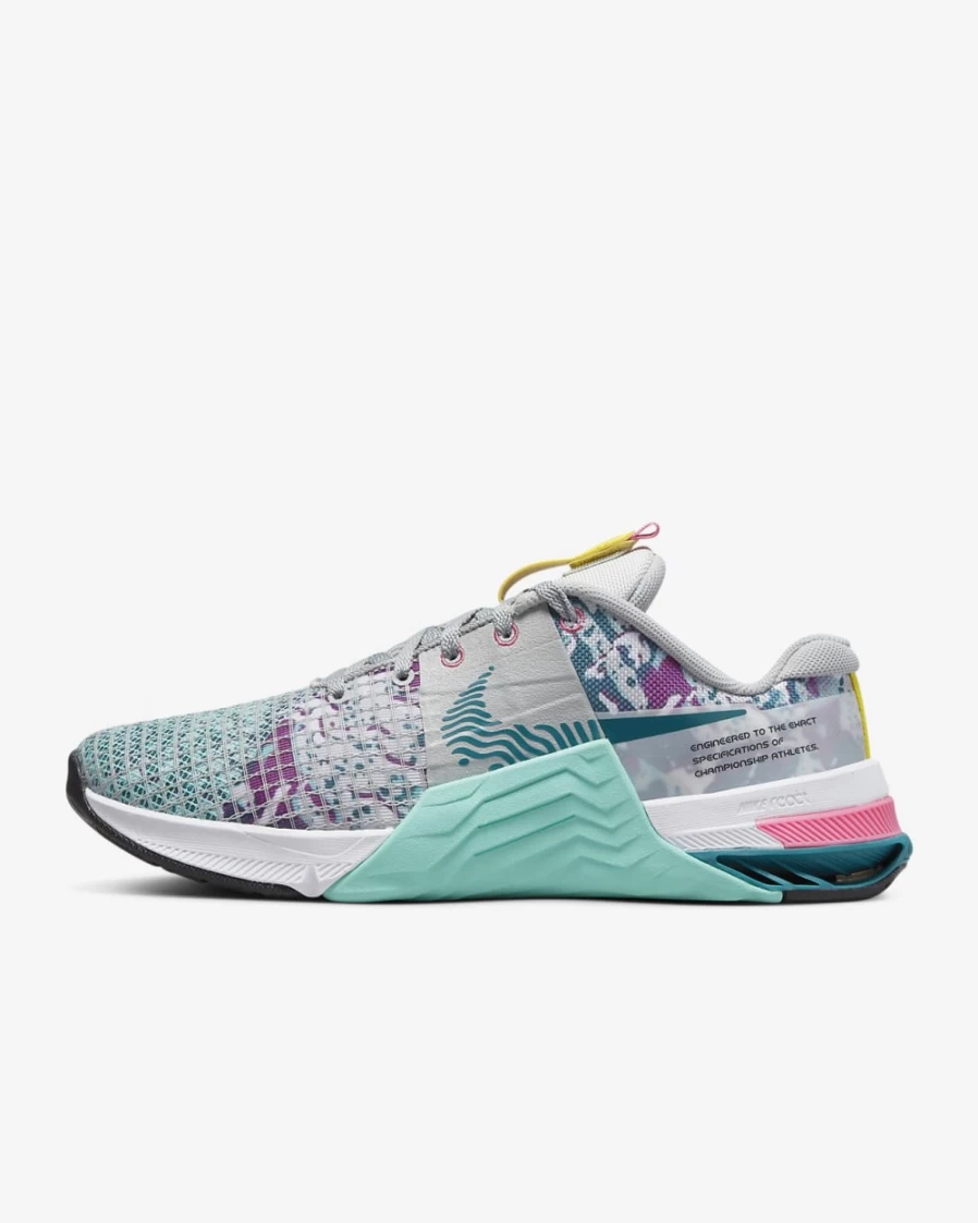 Nike Metcon 8 Women's Photon Dust Training Shoes - Light Smoke Grey/Bright Spruce/Dynamic Turquoise
