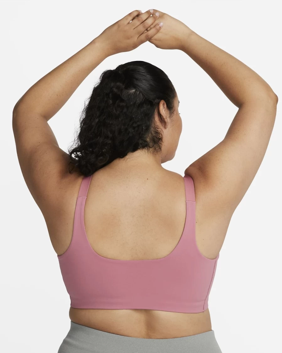 Nike Women's Yoga Alate Versa Light-Support Sports Bra - Desert Berry/Particle Grey, Plus Size Lightly Lined
