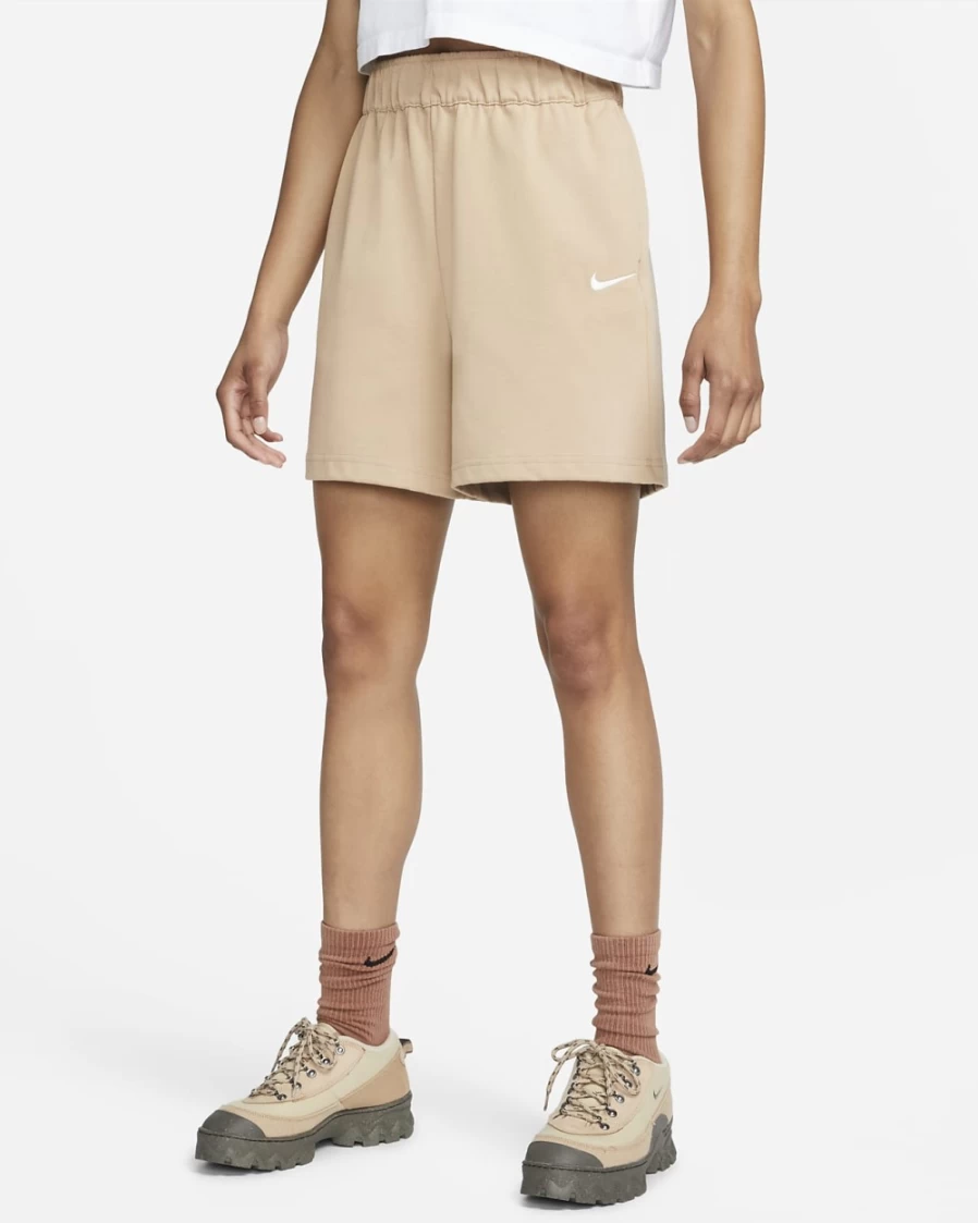 Nike Women's Hemp/White Sportswear Jersey Shorts - Athletic Comfort & Style