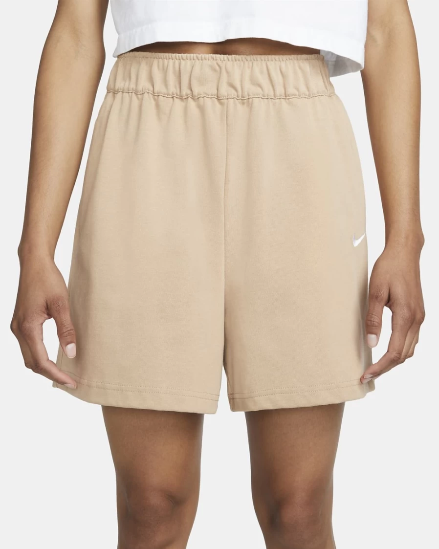 Nike Women's Hemp/White Sportswear Jersey Shorts - Athletic Comfort & Style