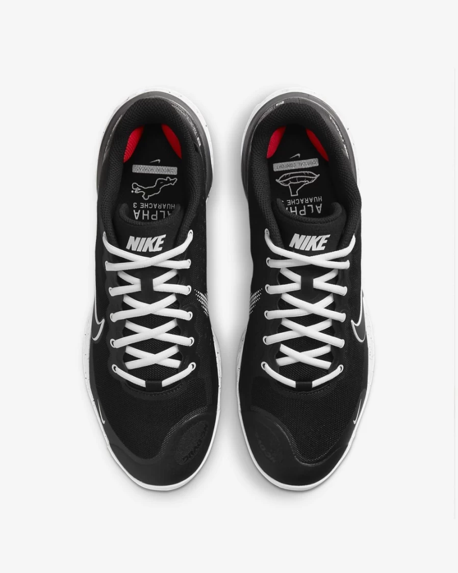 Nike Alpha Huarache Elite 3 Low Baseball Cleats for Men & Women - Black/White/Metallic Dark Grey