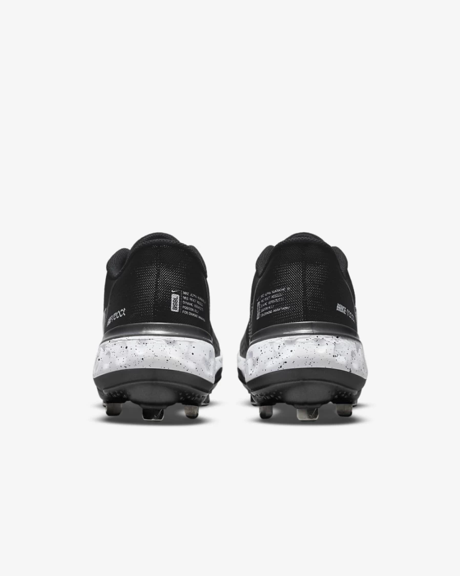 Nike Alpha Huarache Elite 3 Low Baseball Cleats for Men & Women - Black/White/Metallic Dark Grey