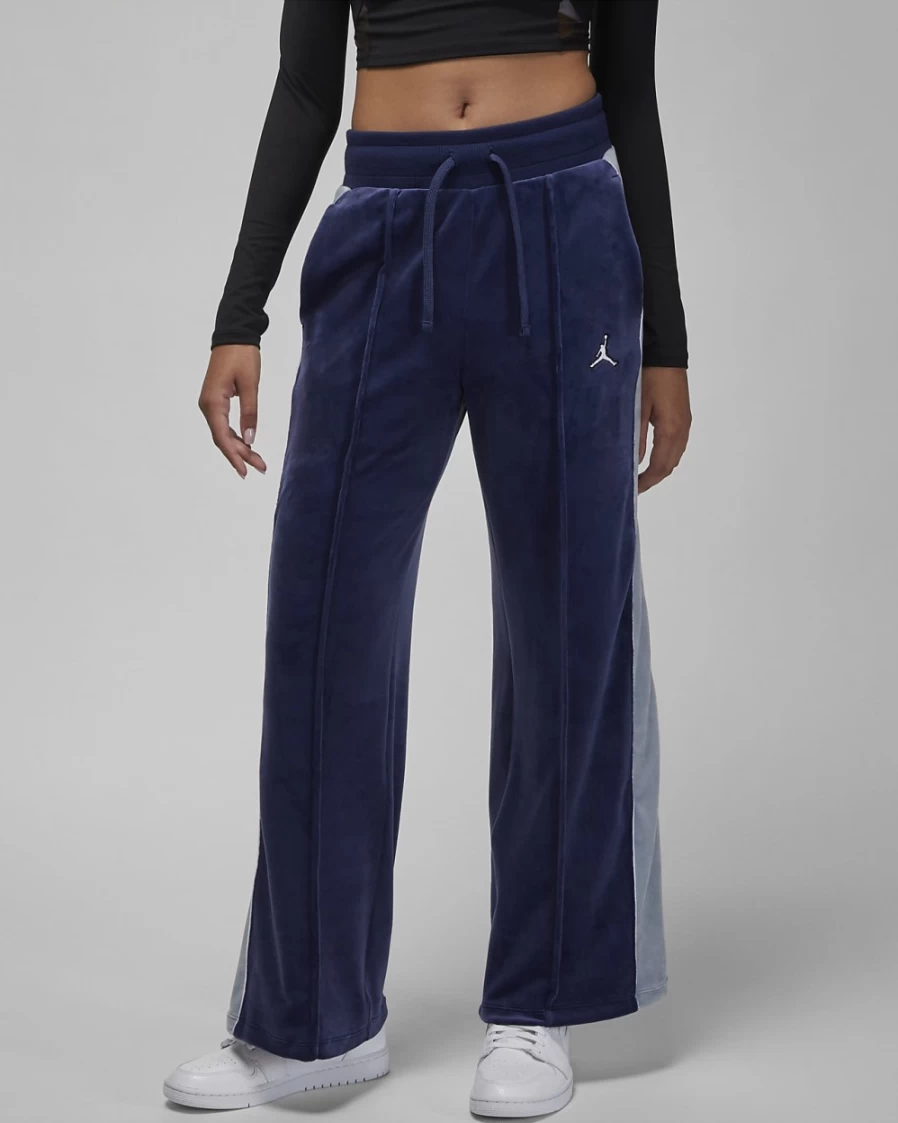 Nike Jordan Flight Women's Velour Pants - Midnight Navy/Stealth/White Comfort & Style