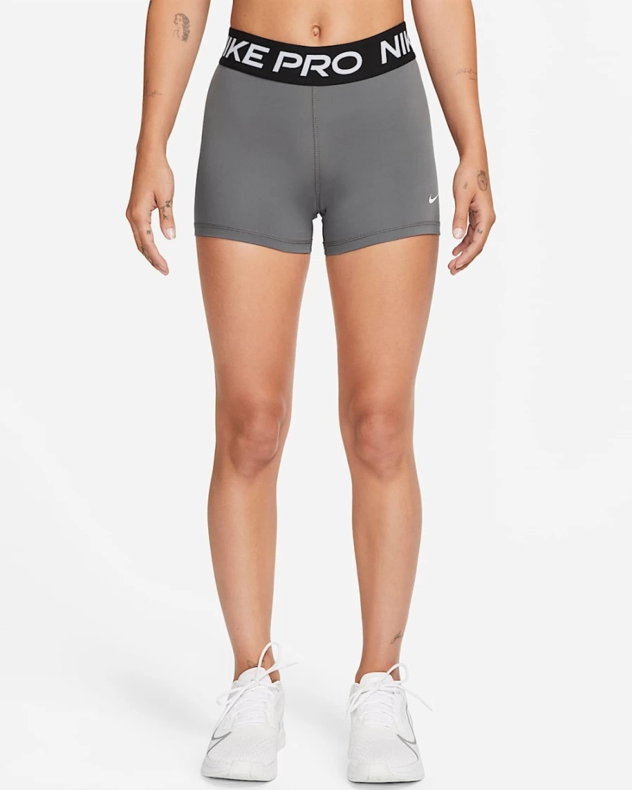 Nike Pro Women's 3" Shorts - Iron Grey, Black, White - High-Performance Workout Shorts