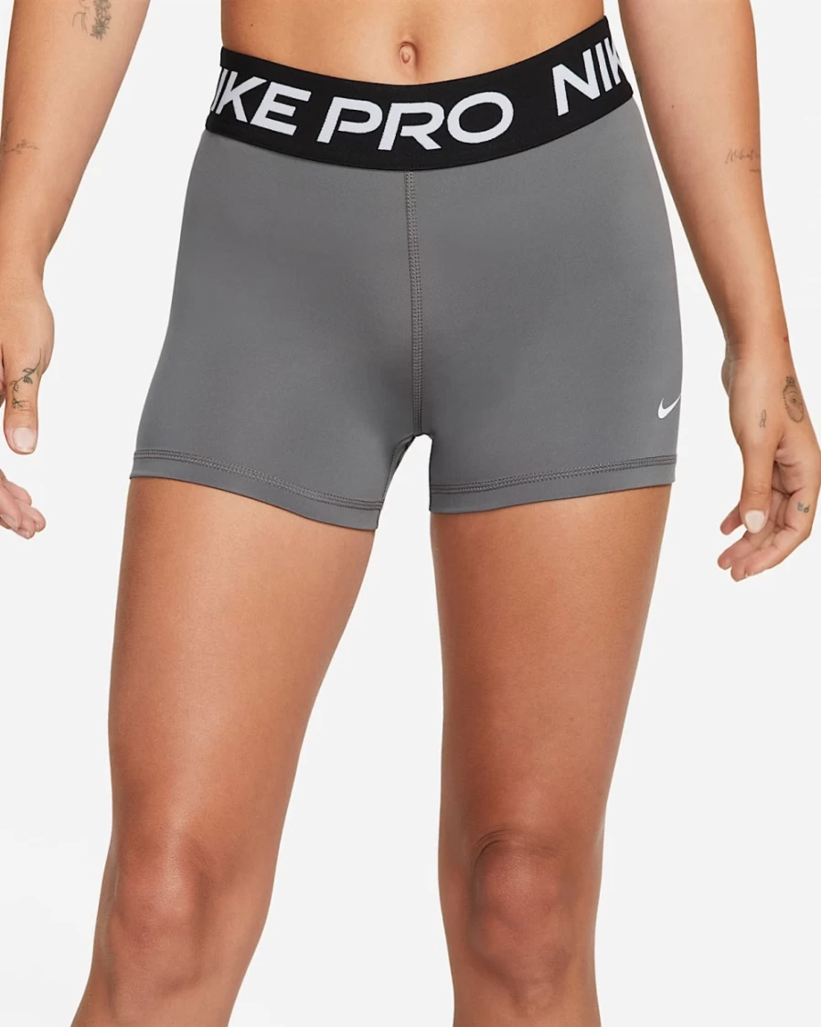 Nike Pro Women's 3" Shorts - Iron Grey, Black, White - High-Performance Workout Shorts