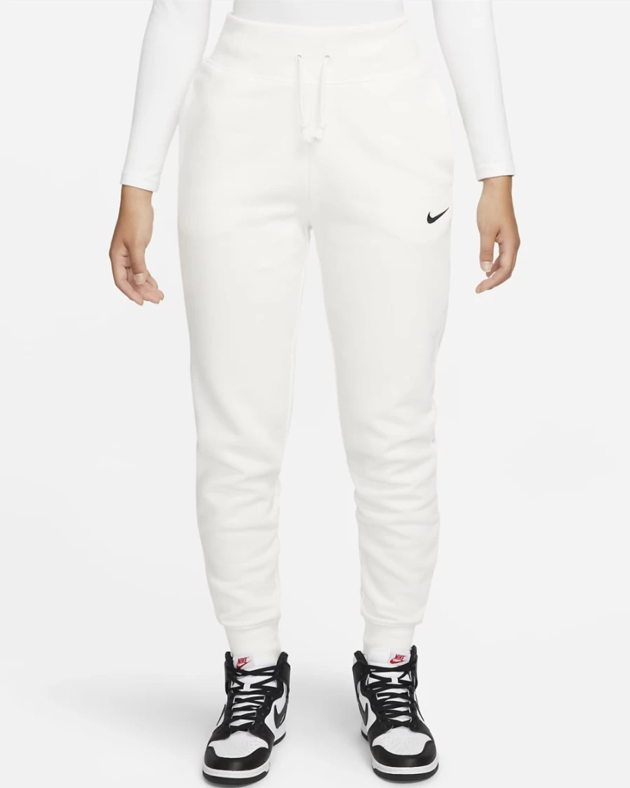 Nike Women's High-Waisted Joggers - Sail/Black Phoenix Fleece Sportswear Pants