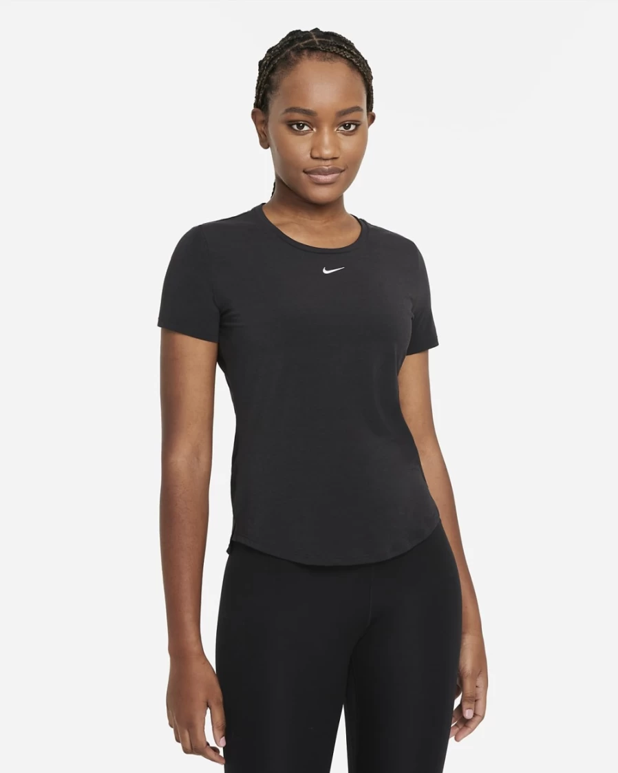 Nike Dri-FIT UV Luxe Women's Black Short-Sleeve Moisture-Wicking Workout Top
