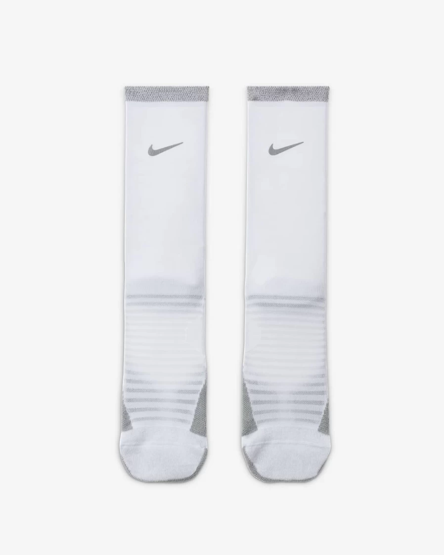 Nike Spark Cushioned White Running Socks for Men & Women - Crew Comfort Athletic Socks