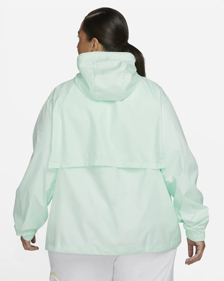 Nike Women's Plus Size Mint Foam Woven Jacket - Sportswear Essential Repel Lightweight Water-Resistant