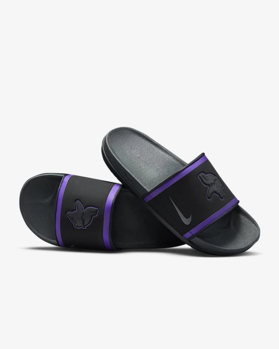 Nike Offcourt NFL Minnesota Vikings Slide Sandals for Men & Women - Black, Court Purple, University Gold, Anthracite