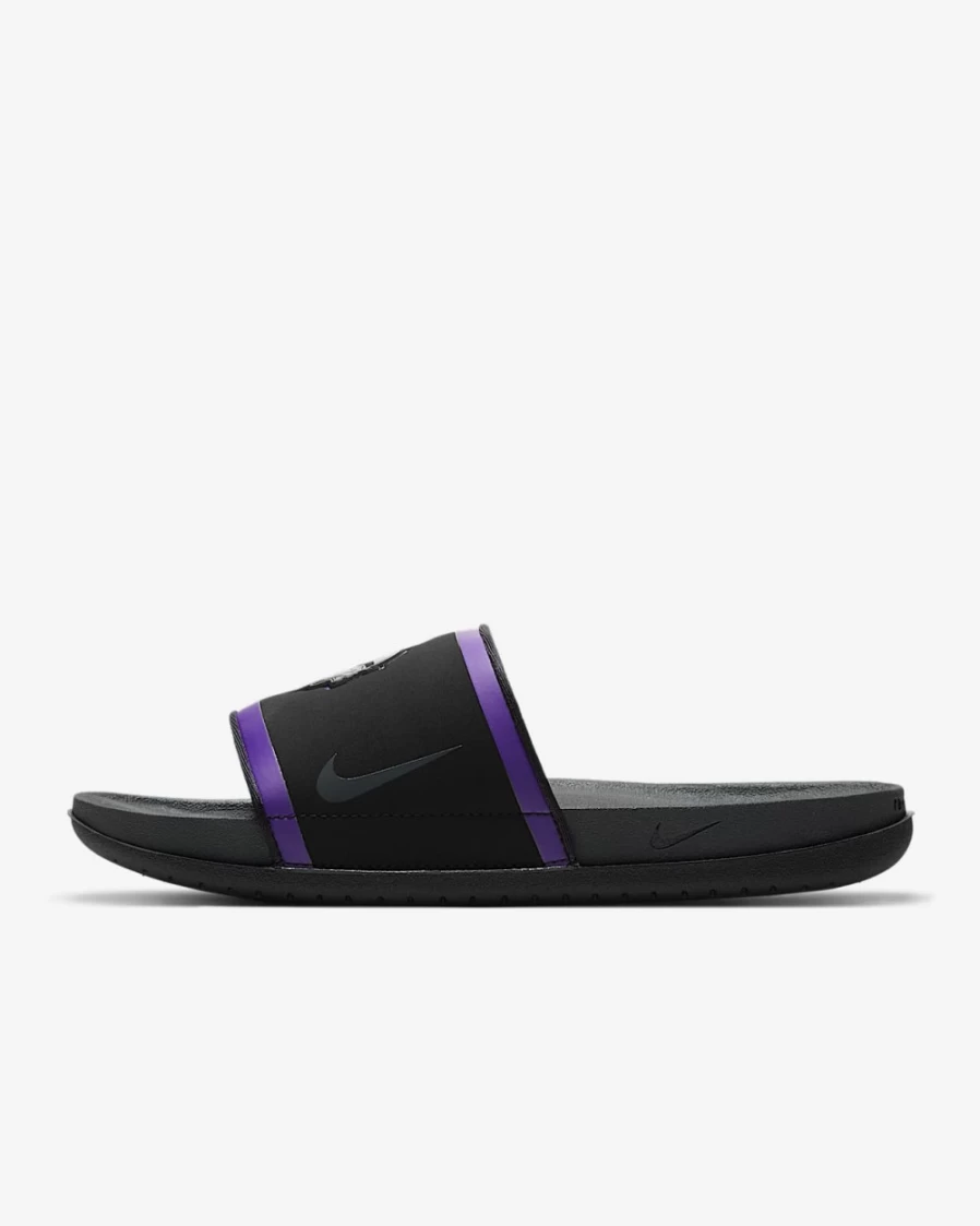 Nike Offcourt NFL Minnesota Vikings Slide Sandals for Men & Women - Black, Court Purple, University Gold, Anthracite