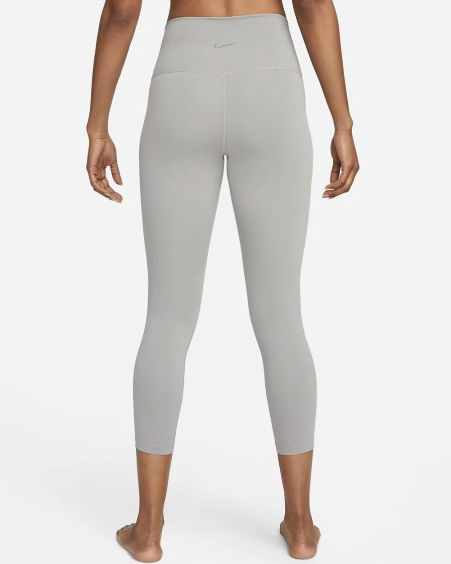 Nike Women's High-Waisted Yoga Leggings - Particle Grey/Heather/Iron Grey Cropped Workout Tights