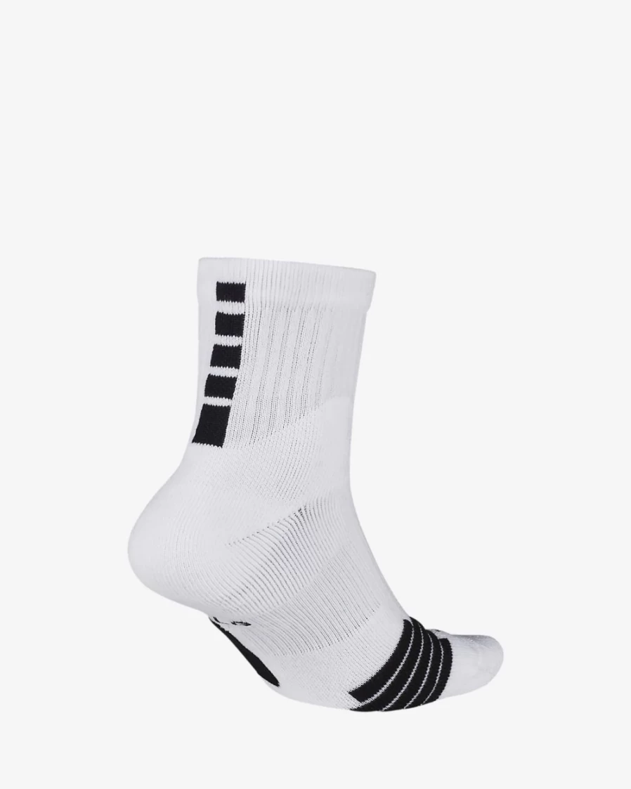 Nike Elite Mid Basketball Socks for Men & Women - White/Black High-Performance Athletic Socks