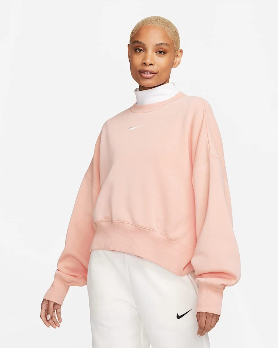 Nike Women's Arctic Orange/Sail Phoenix Fleece Oversized Crewneck Sweatshirt | Sportswear