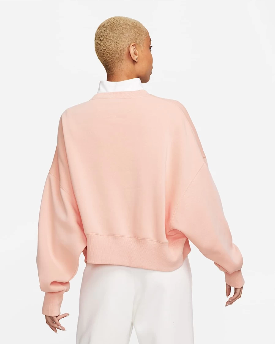 Nike Women's Arctic Orange/Sail Phoenix Fleece Oversized Crewneck Sweatshirt | Sportswear