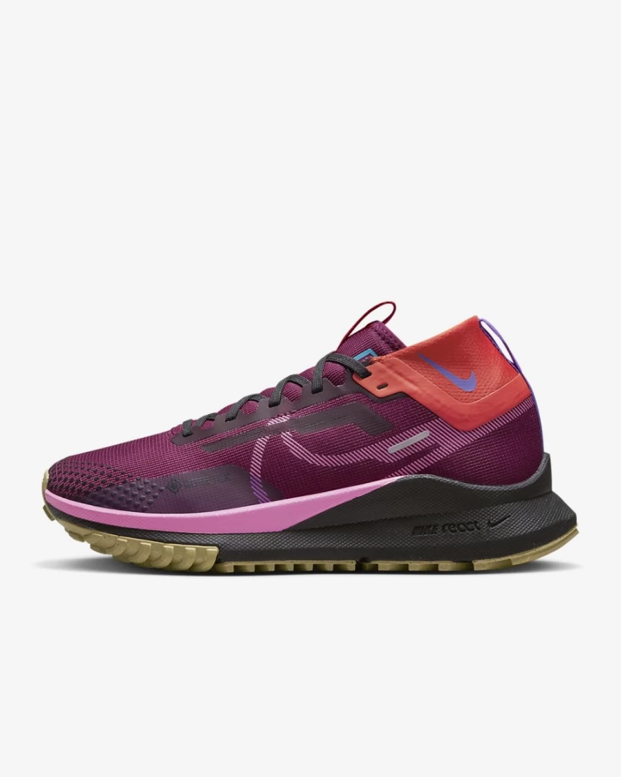 Nike Pegasus Trail 4 GORE-TEX Women's Waterproof Running Shoes - Rosewood/Dark Smoke Grey/Blue Lightning/Pink Spell