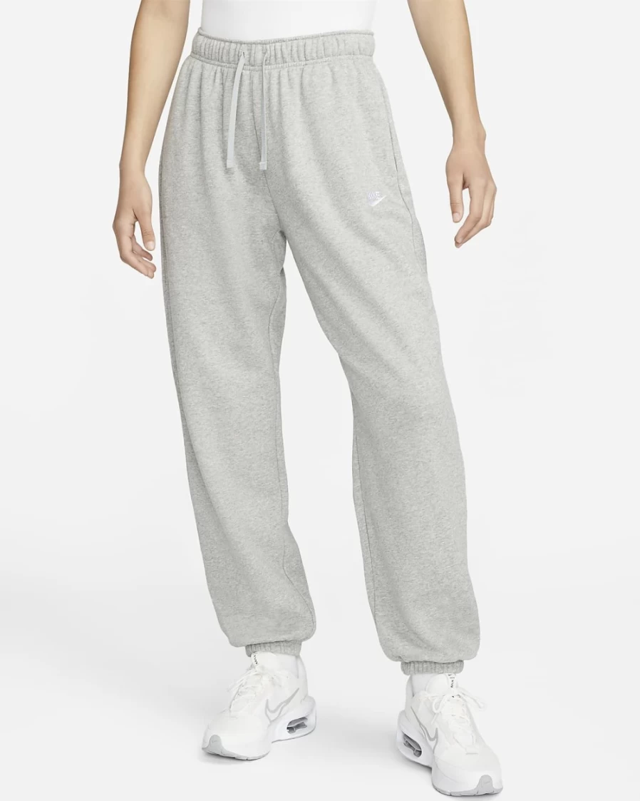 Nike Women's Dark Grey Heather Oversized Club Fleece Sweatpants - Mid-Rise Comfort & Style