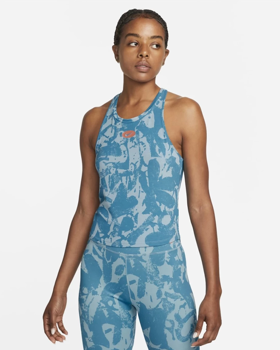 Nike Dri-FIT One Luxe Icon Clash Women's Training Tank Top - Laser Blue/Worn Blue/Madder Root