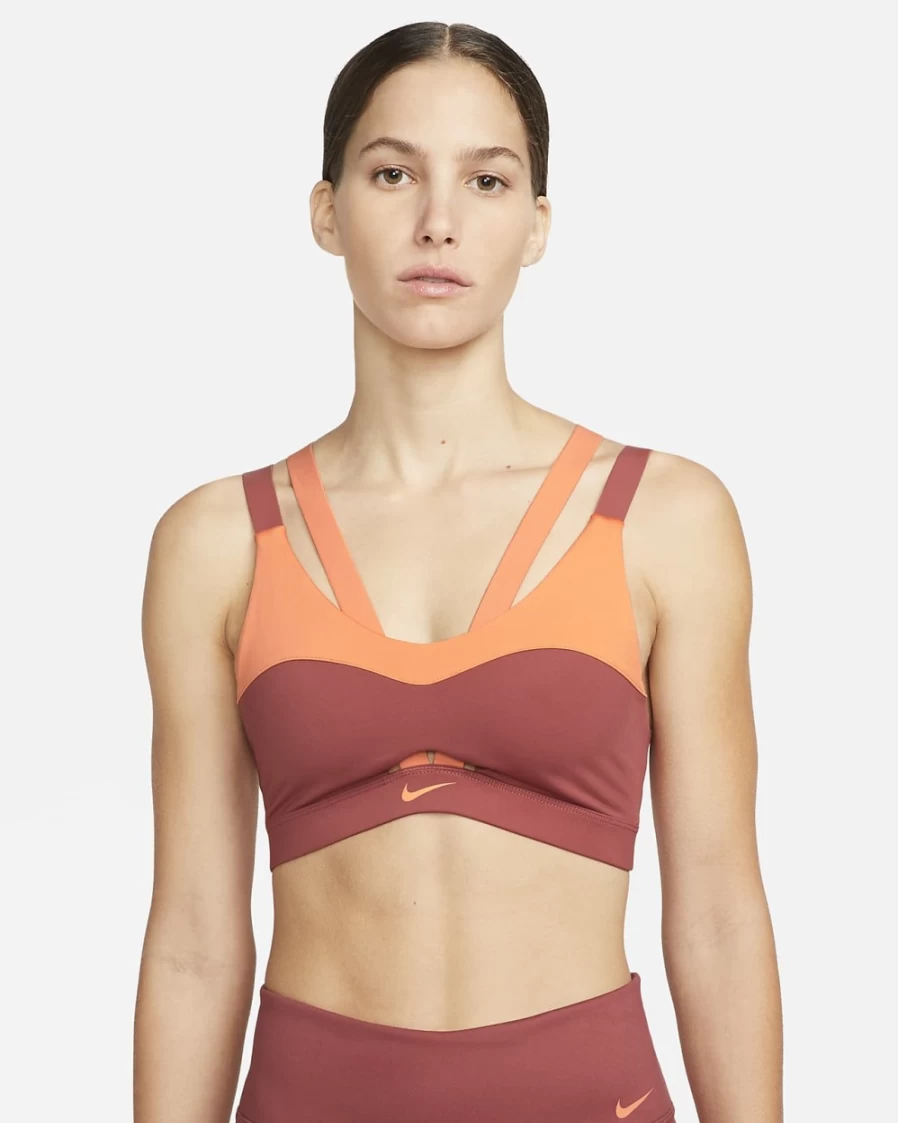 Nike Indy Women's Light-Support Sports Bra - Canyon Rust/Orange Trance Strappy Cutout Padded Design
