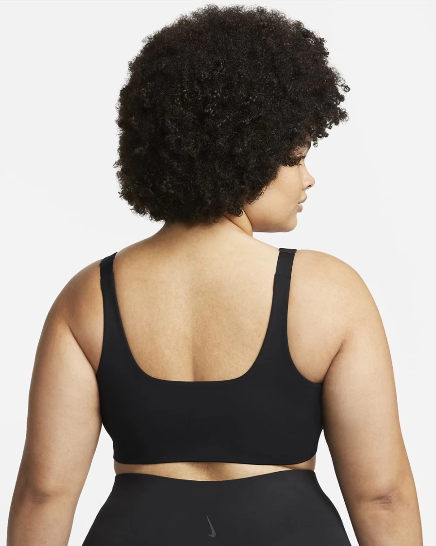 Nike Women's Plus Size Light-Support Yoga Alate Versa Sports Bra - Black/Iron Grey, Lightly Lined for Comfort