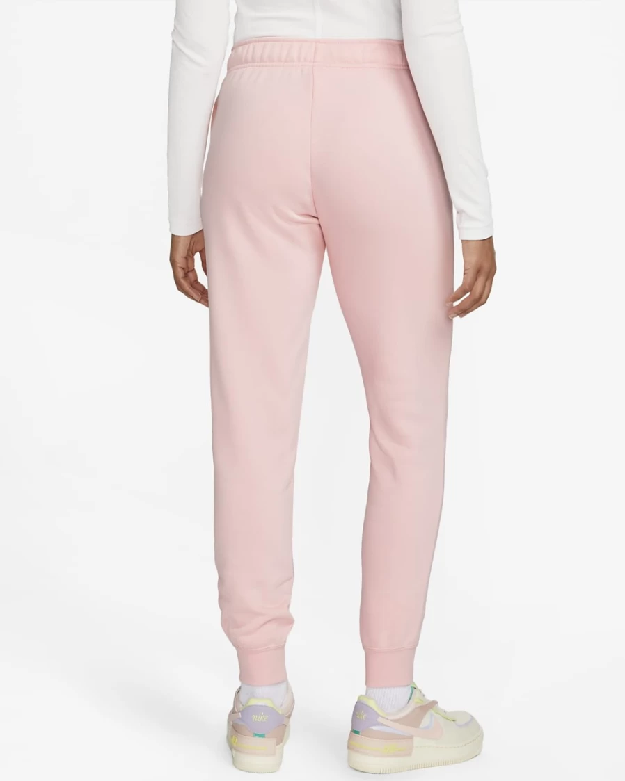 Nike Women's Sportswear Club Fleece Joggers - Medium Soft Pink & White Mid-Rise Sweatpants