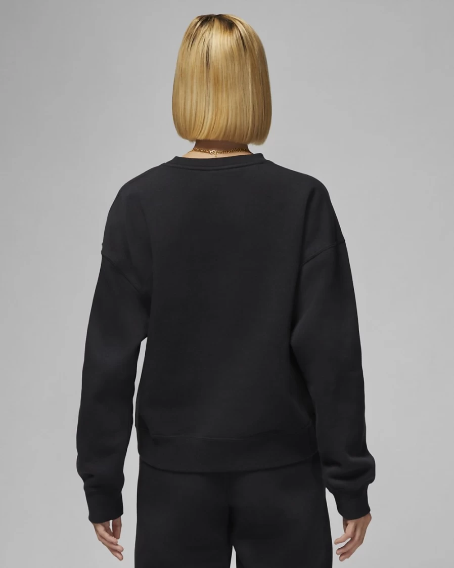 Nike Women's Jordan Brooklyn Fleece Crewneck Sweatshirt - Black/White