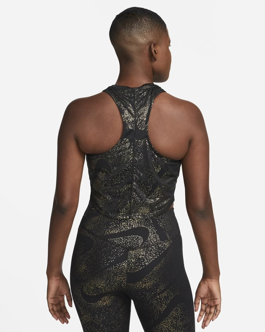 Nike Dri-FIT One Women's Black/White Printed Training Tank Top for Workouts