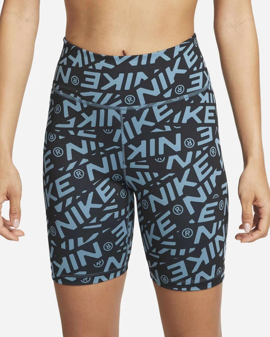 Nike Women's Noise Aqua Mid-Rise 7" Printed Biker Shorts - One Collection
