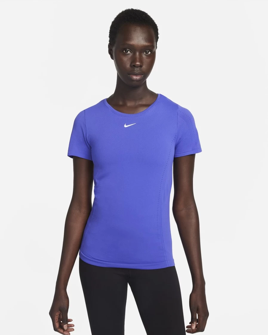 Nike Dri-FIT ADV Aura Women's Lapis Slim-Fit Short-Sleeve Workout Top