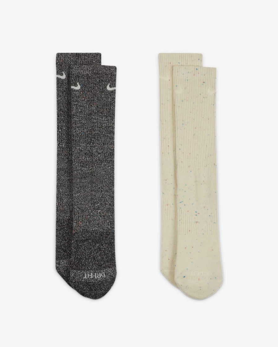 Nike Everyday Plus Multi-Color Cushioned Crew Socks for Men & Women - 2 Pairs Pack