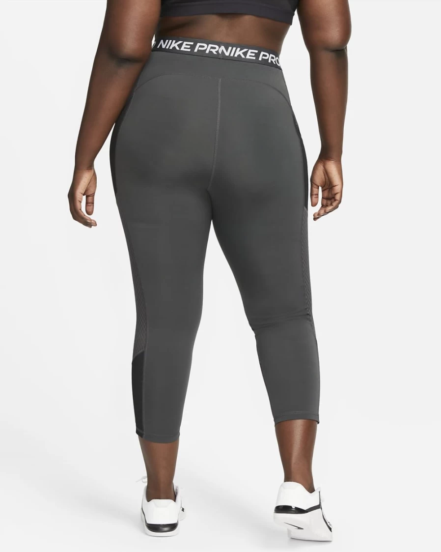 Nike Women's High-Waisted 7/8 Leggings with Pockets - Dark Smoke Grey/Black/White (Plus Size)