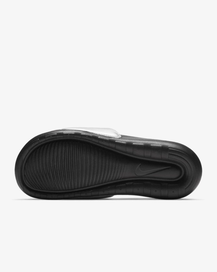 Nike Victori One Women's Slides - Black/Metallic Silver/Black Athletic Sandals for Women