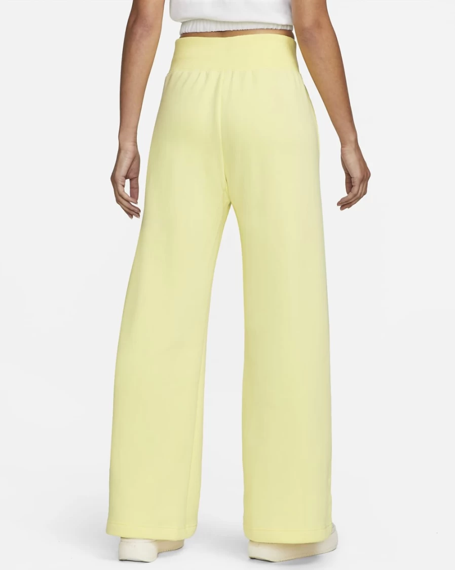 Nike Women's High-Waisted Wide-Leg Sweatpants - Lemon Chiffon | Phoenix Fleece Comfort
