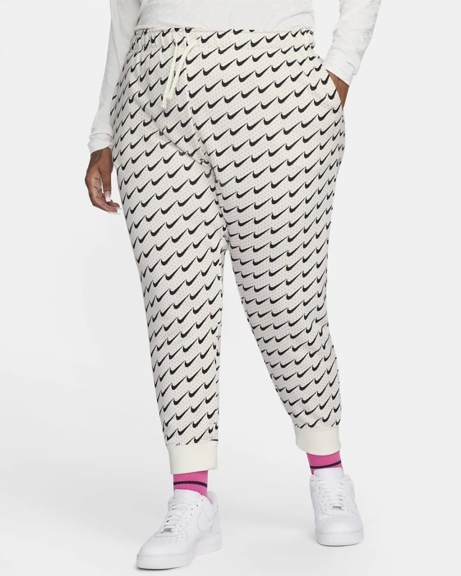 Nike Women's Plus Size Club Fleece Monogram Pants in Sail - Mid-Rise Comfort & Style