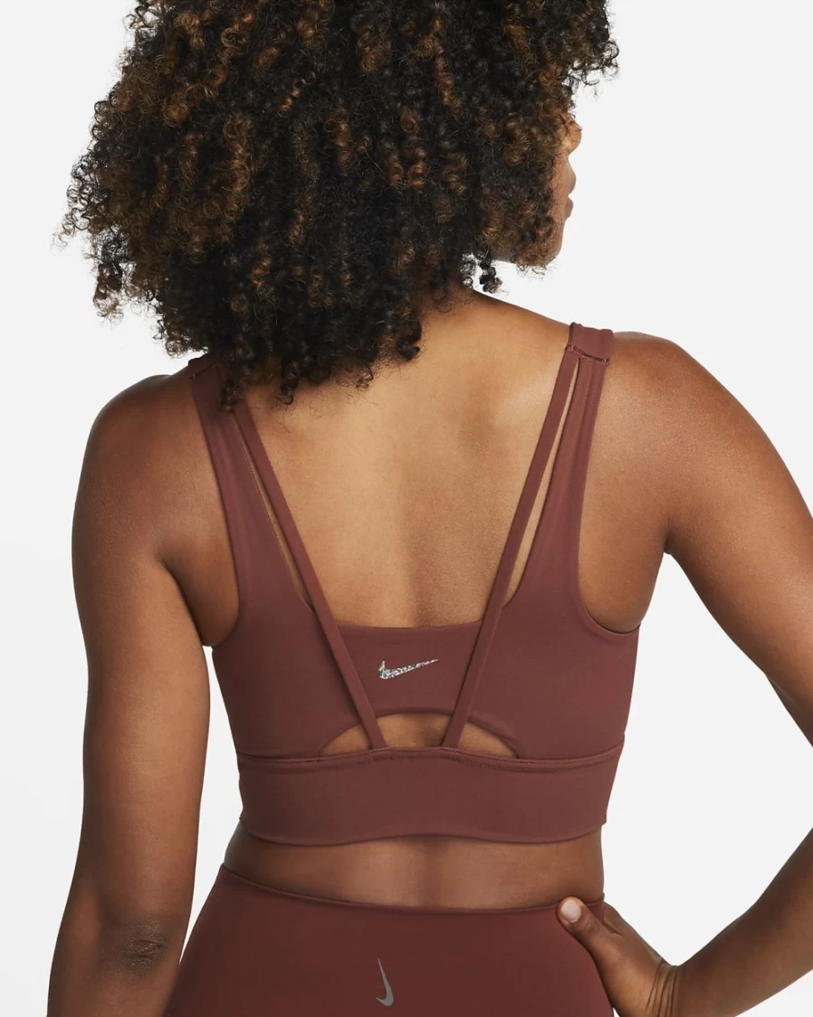 Nike Alate Ellipse Women's Medium-Support Sports Bra - Dark Pony/Sail - Longline Padded Design