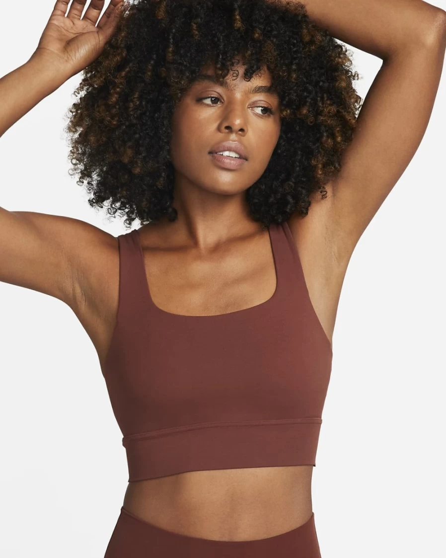 Nike Women's Alate Ellipse Medium-Support Padded Longline Sports Bra - Dark Pony/Sail