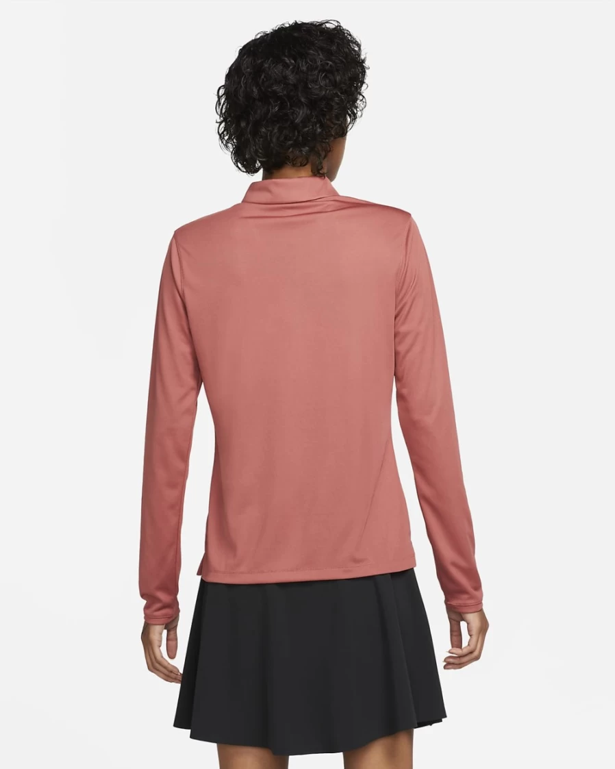 Nike Dri-FIT Victory Women's Long-Sleeve Golf Polo Shirt in Canyon Rust/Black