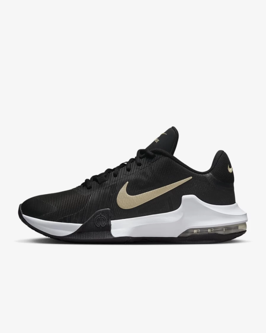 Nike Air Max Impact 4 Basketball Shoes for Men & Women - Black/Anthracite/White/Metallic Gold Star