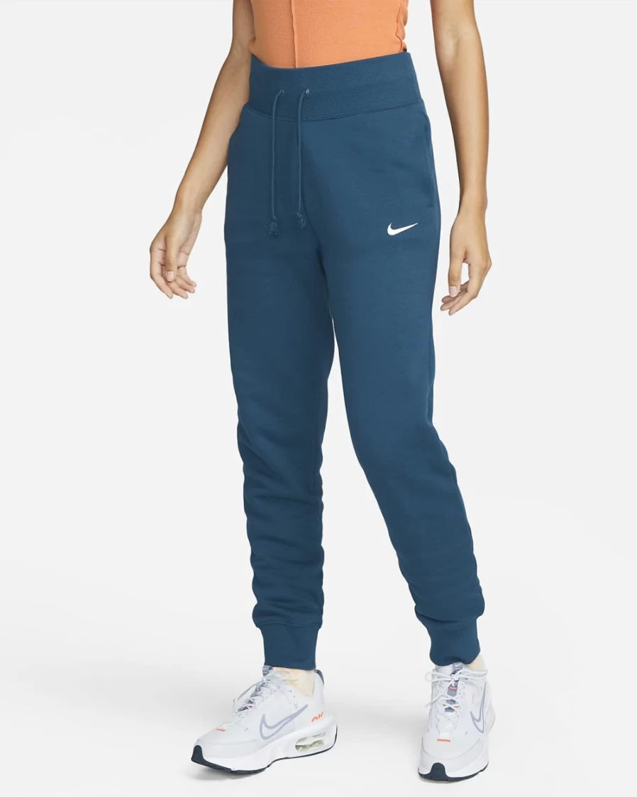 Nike Women's Valerian Blue High-Waisted Fleece Joggers - Sportswear Phoenix Fleece Comfort Pants