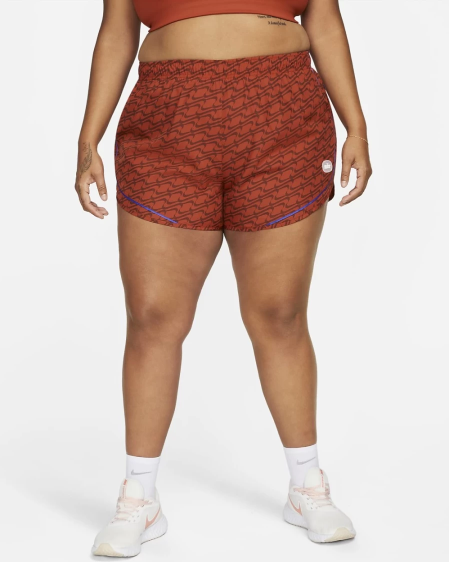 Nike Dri-FIT Tempo Icon Clash Women's Running Shorts Plus Size - Cinnabar, Lapis & White Color