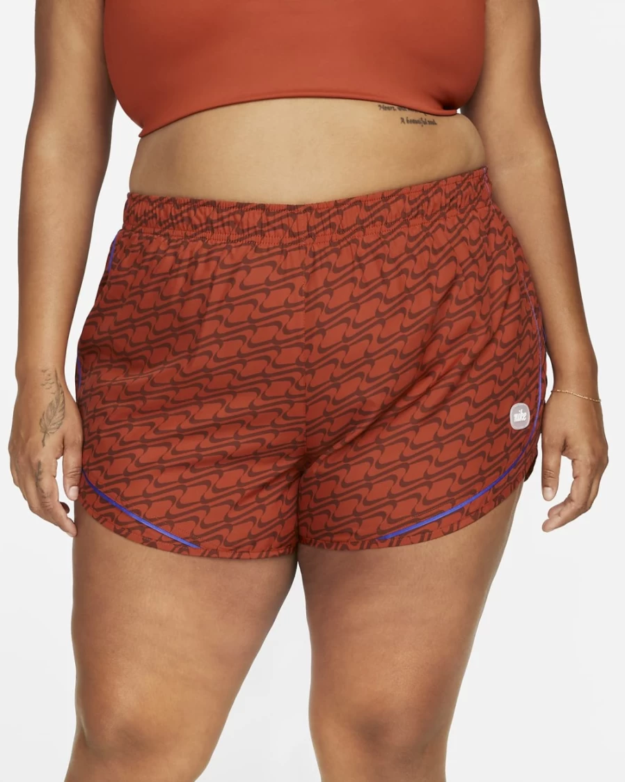Nike Dri-FIT Tempo Icon Clash Women's Running Shorts Plus Size - Cinnabar, Lapis & White Color