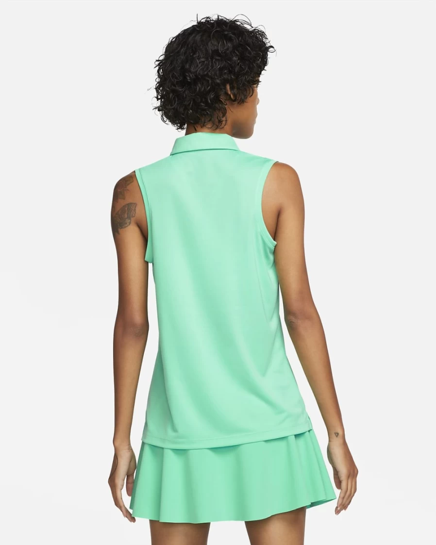 Nike Dri-FIT Victory Women's Light Menta/Black Sleeveless Golf Polo Shirt