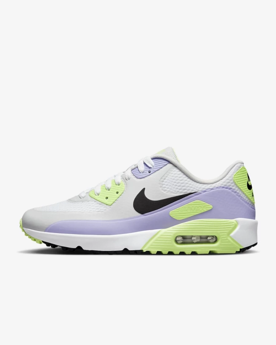 Nike Air Max 90 G Golf Shoes for Men & Women - White/Lilac/Barely Grape/Black